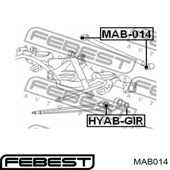 Сайлентблок тяги поперечной (задней подвески) MAB014 Febest