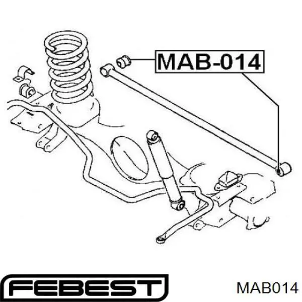 MAB-014 Febest сайлентблок тяги поперечной (задней подвески)