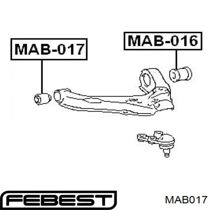 Silentblock de suspensión delantero inferior MAB017 Febest