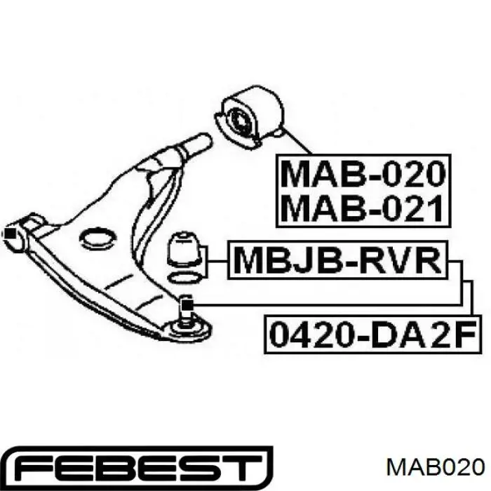 Сайлентблок переднего рычага MAB020 Febest