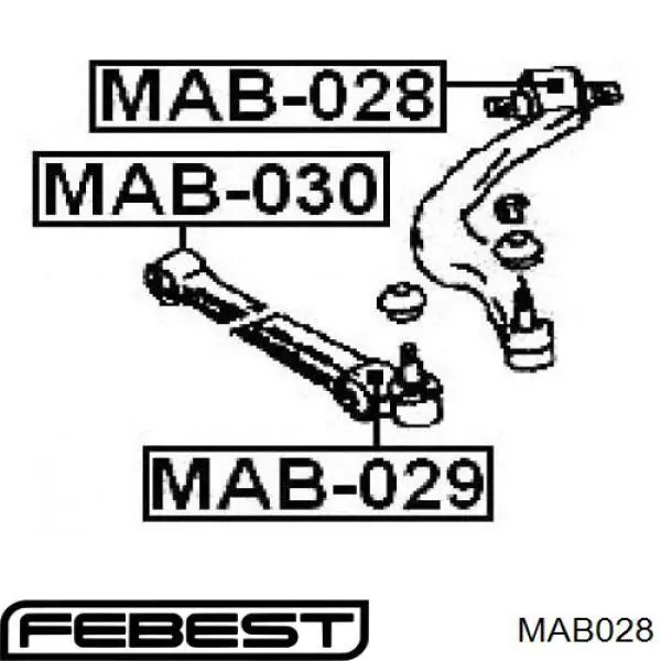 Купить MAB028 Febest Сайлентблок нижний передней подвески