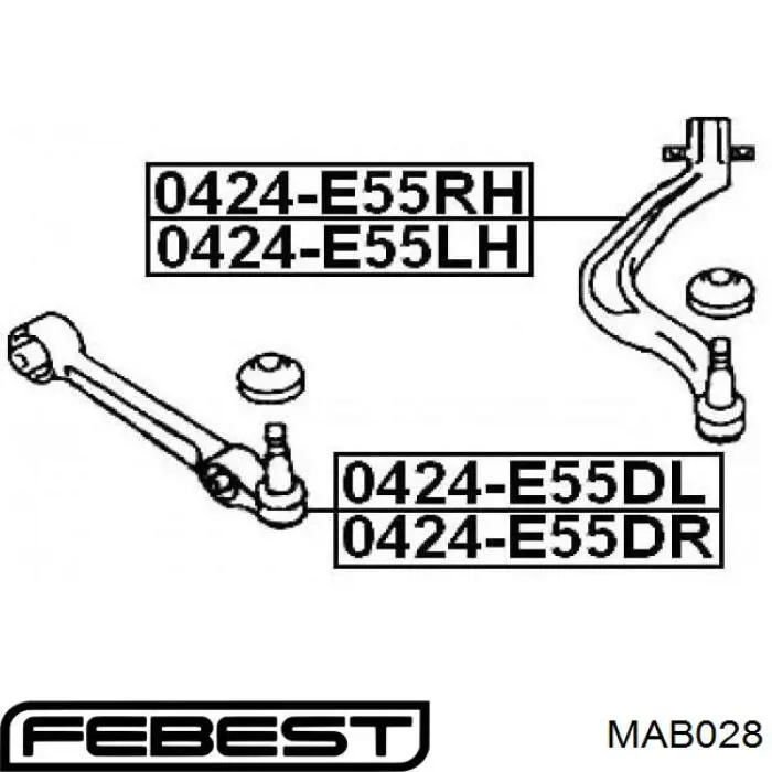 Сайлентблок переднего рычага MAB028 Febest