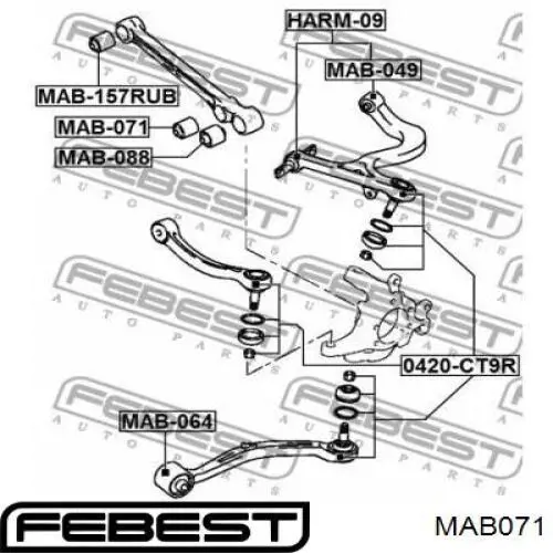 MAB071 Febest Сайлентблок задней тяги