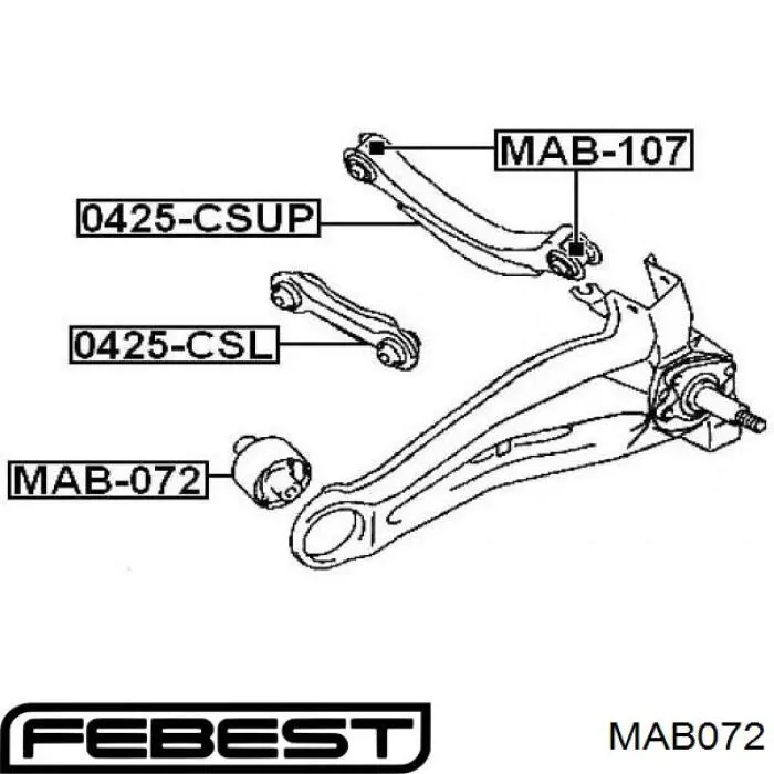 Сайлентблок заднего продольного нижнего рычага Febest MAB072 цена, от 16.33 USD