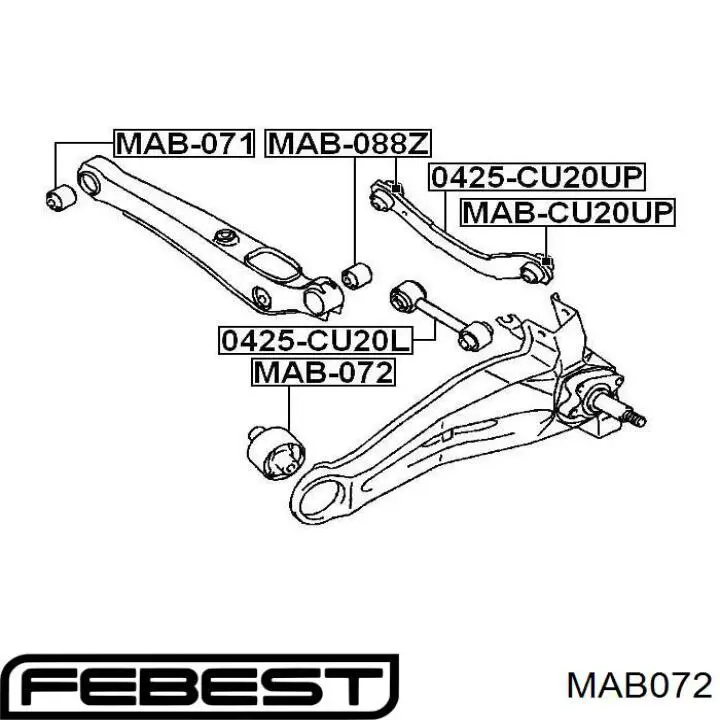 Сайлентблок заднего продольного нижнего рычага MAB072 Febest
