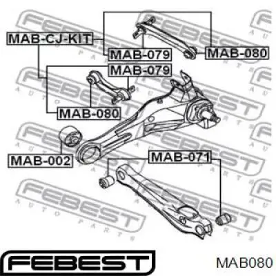 Купить MAB080 Febest Сайлентблок цапфы задней