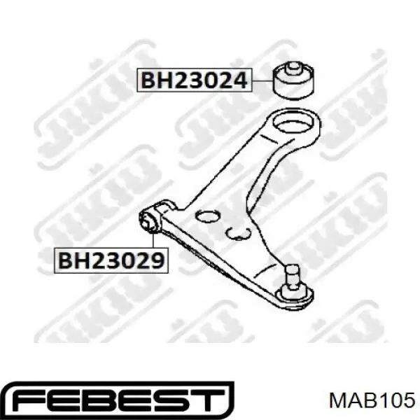 MAB105 Febest Сайлентблок нижнего переднего рычага