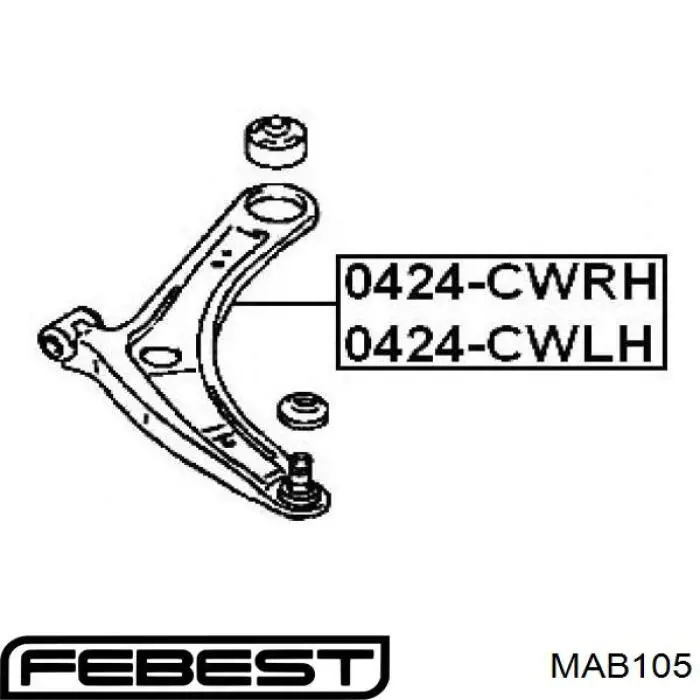 Сайлентблок передней подвески Febest MAB105 цена, от 7.39 USD