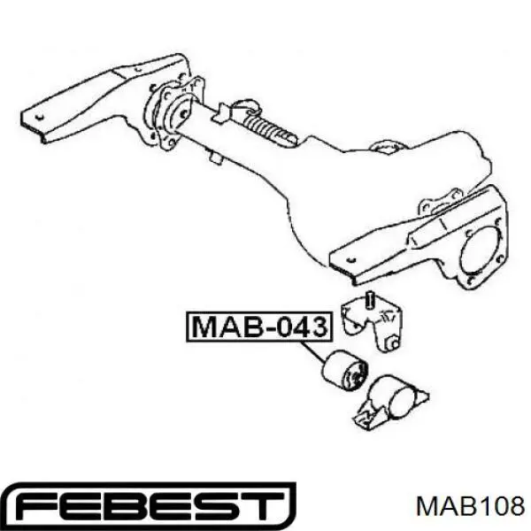 Сайлентблок траверсы крепления переднего редуктора передний MAB108 Febest
