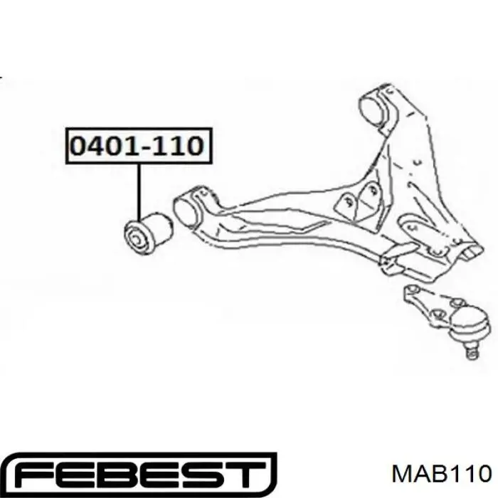 Сайлентблок передней подвески Febest MAB110 цена, от 12.93 USD