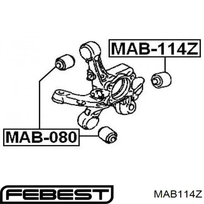 Сайлентблок тяги поперечной (задней подвески) MAB114Z Febest