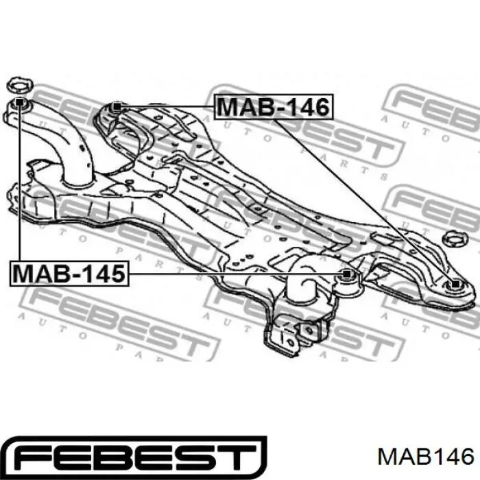Купить MAB146 Febest Сайлентблок переднего подрамника