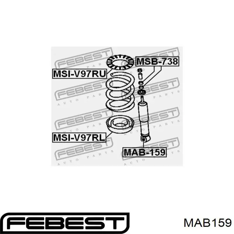 Сайлентблок амортизатора заднего Febest MAB159