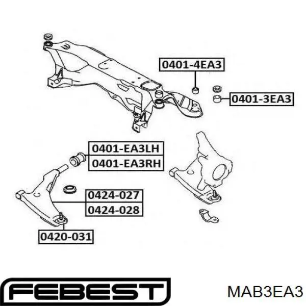 Сайлентблок 04013EA3 Asva