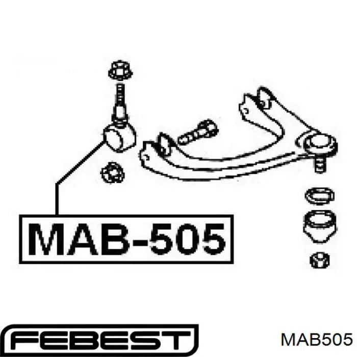 MAB-505 Febest сайлентблок переднего верхнего рычага