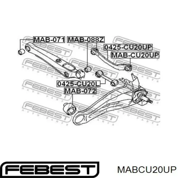 Купить MABCU20UP Febest Сайлентблок верхнего рычага