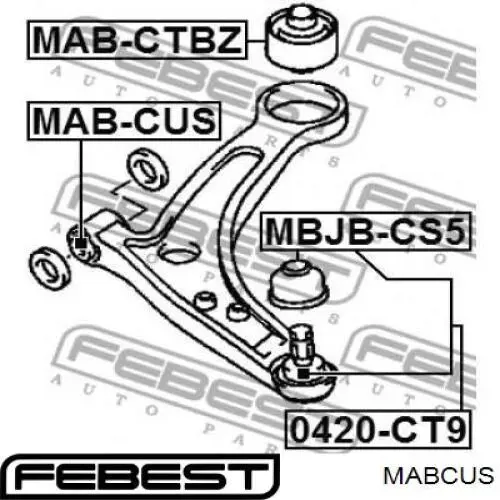 Купить MABCUS Febest Сайлентблок нижний передней подвески