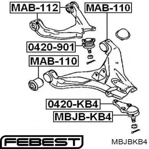 Купить MBJBKB4 Febest Пыльник опоры шаровой нижней