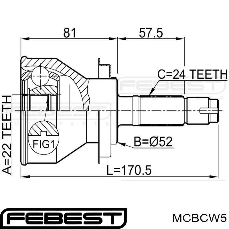 Подвесной подшипник карданного вала MCBCW5 Febest