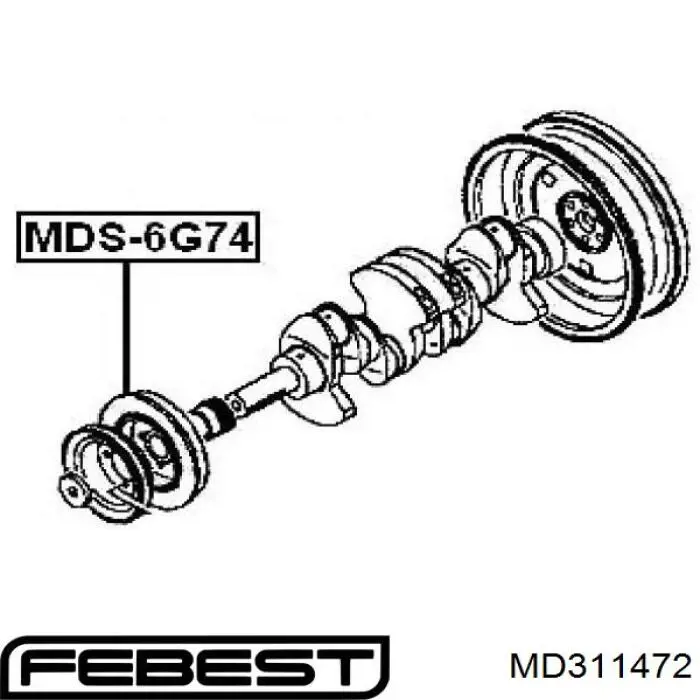 Шкив коленвала MD311472 Febest