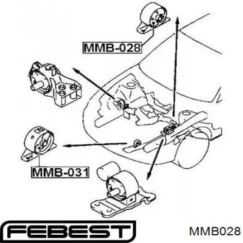 Soporte de motor trasero MMB028 Febest