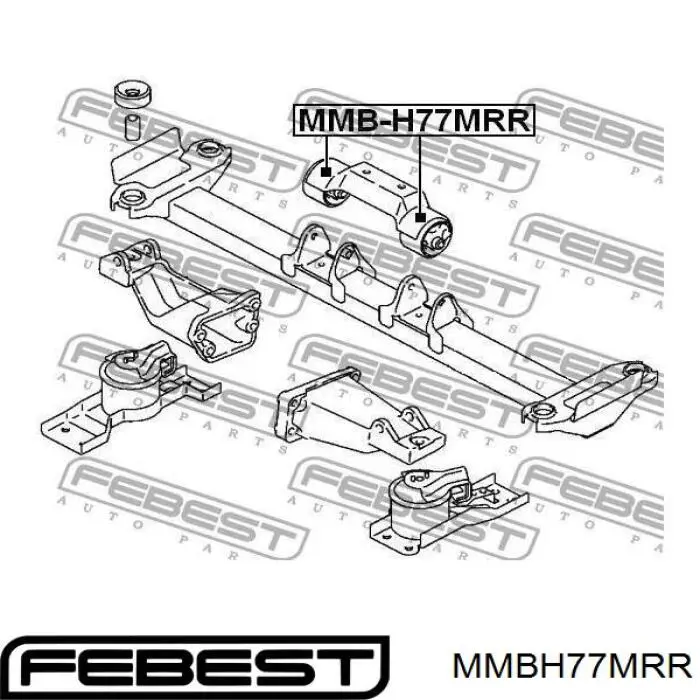 Soporte de motor trasero MMBH77MRR Febest