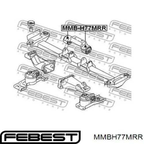 Купить MMBH77MRR Febest Гидроопора двигателя задняя