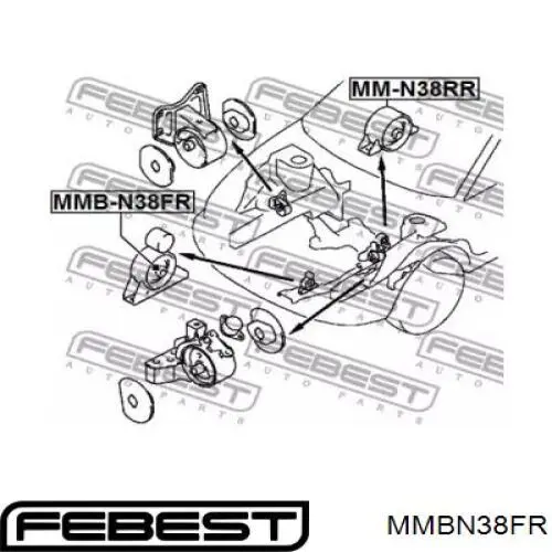 Купить MMBN38FR Febest Передняя опора двигателя