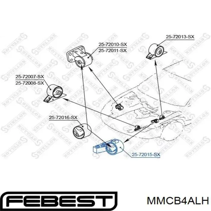 MMCB4ALH Febest подушка (опора двигателя левая)