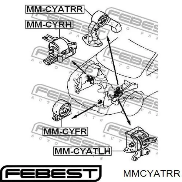 MM-CYATRR Febest подушка (опора двигателя задняя)