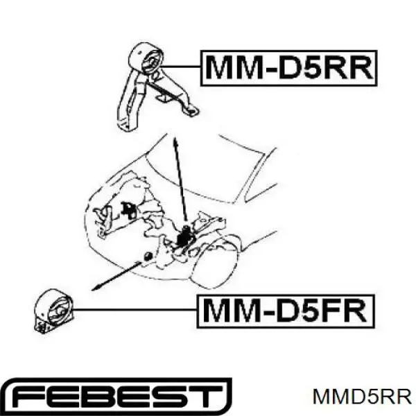 MM-D5RR Febest подушка (опора двигателя задняя)