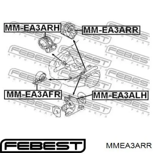 Задняя опора двигателя MMEA3ARR Febest