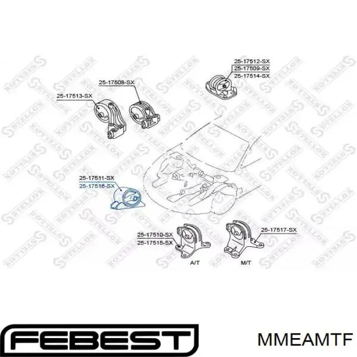 Купить MMEAMTF Febest Передняя опора двигателя