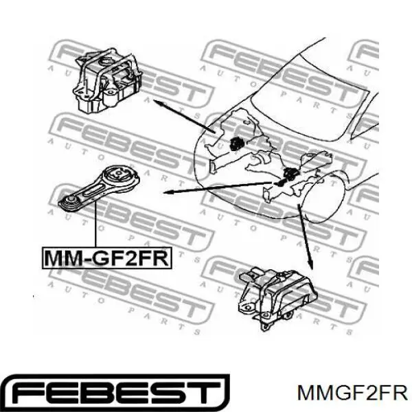 MMGF2FR Febest подушка (опора двигателя передняя)