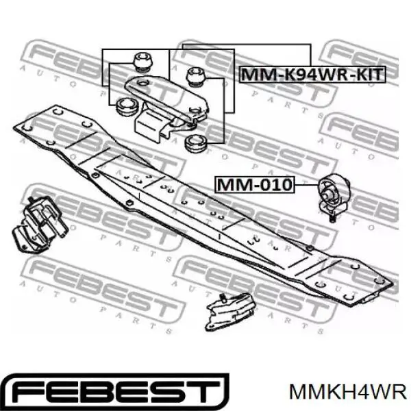 Подушка трансмиссии (опора коробки передач) Febest MMKH4WR