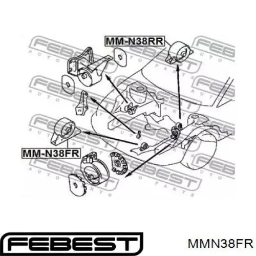 Передняя опора двигателя MMN38FR Febest