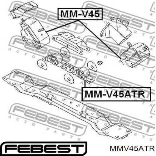 Подушка трансмиссии (опора коробки передач) Febest MMV45ATR