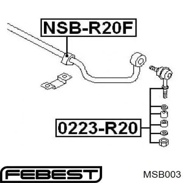 Втулка стойки переднего стабилизатора Febest MSB003