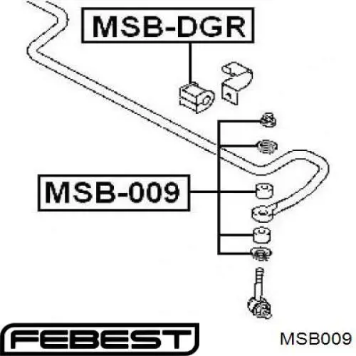 Casquillo del soporte de barra estabilizadora trasera MSB009 Febest