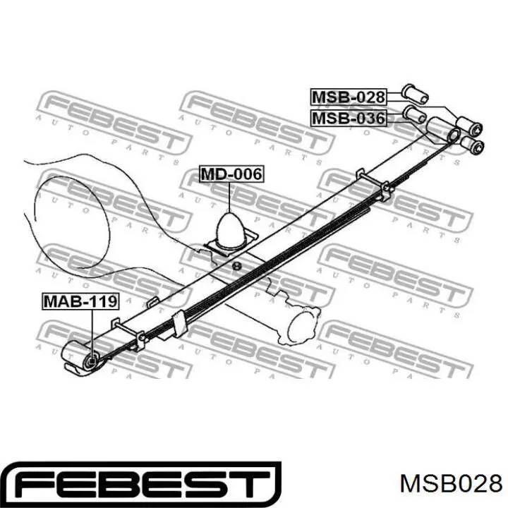 Сайлентблок серьги рессоры Febest MSB028