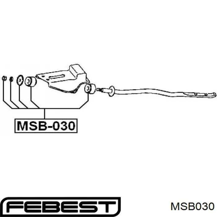 Сайлентблок растяжки переднего нижнего рычага Febest MSB030