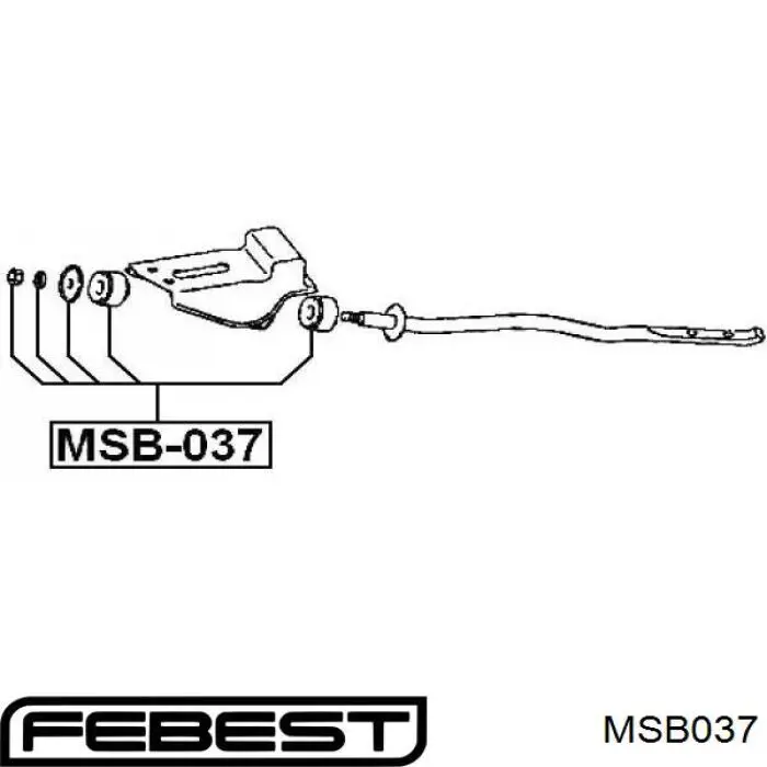 Купить MSB037 Febest Сайлентблок растяжки переднего нижнего рычага