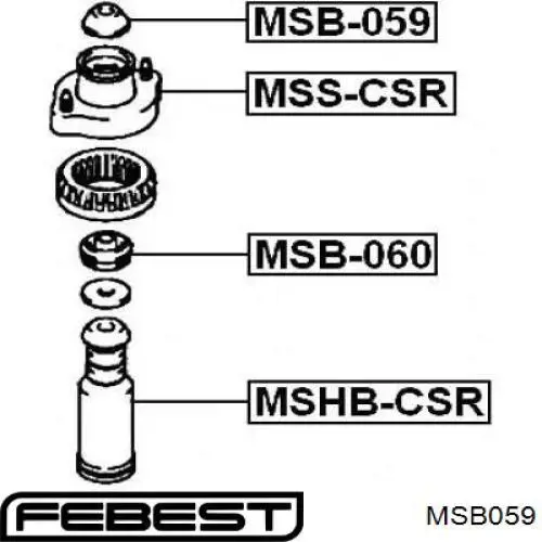 Купить MSB059 Febest Втулка штока амортизатора заднего