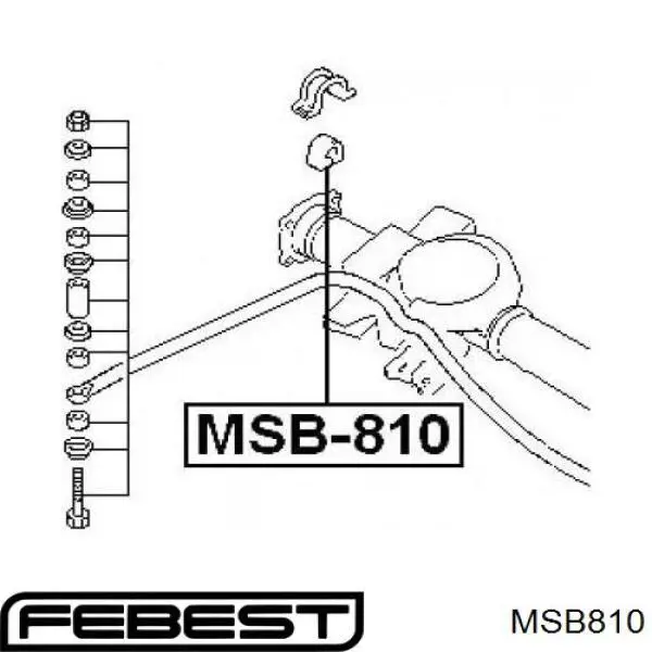 MB573810 Mitsubishi Bucha de estabilizador dianteiro