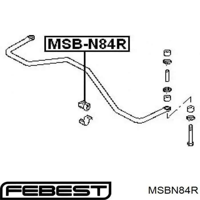 Casquillo de barra estabilizadora trasera MSBN84R Febest