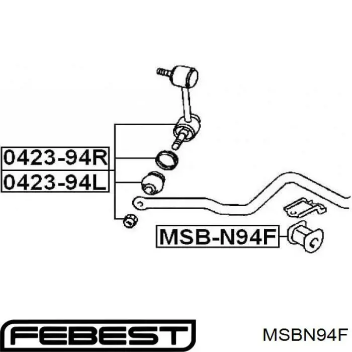 Купить MSBN94F Febest Втулки переднего стабилизатора