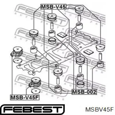 Подушка рамы (крепления кузова) Febest MSBV45F