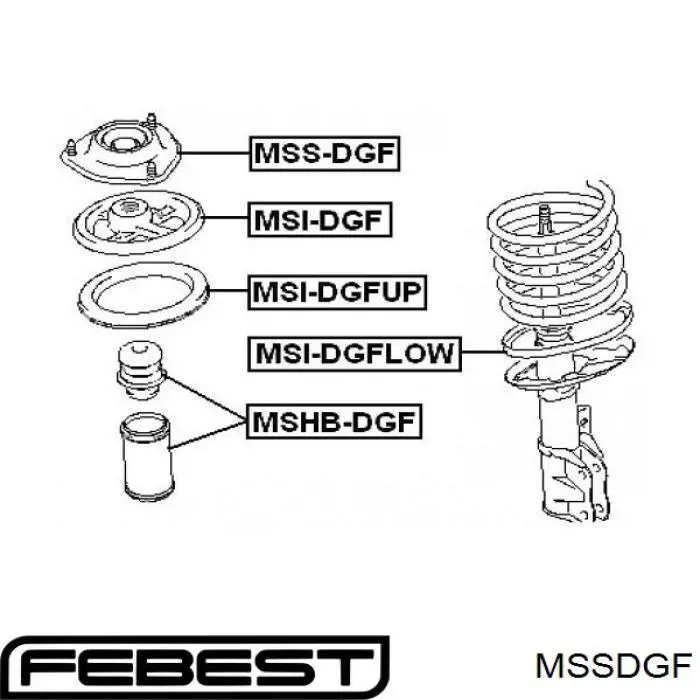 MSSDGF Febest Подушка амортизатора переднего