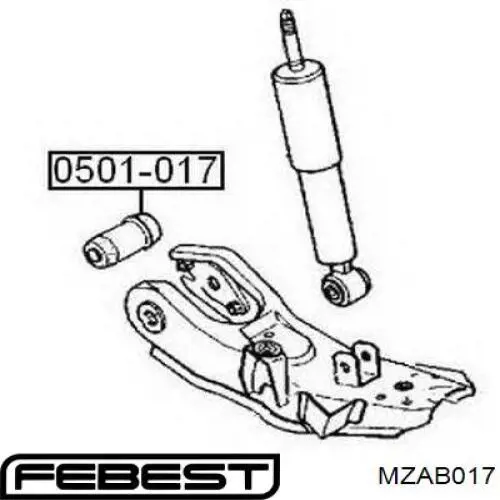 Купить MZAB017 Febest Сайлентблок нижний передней подвески
