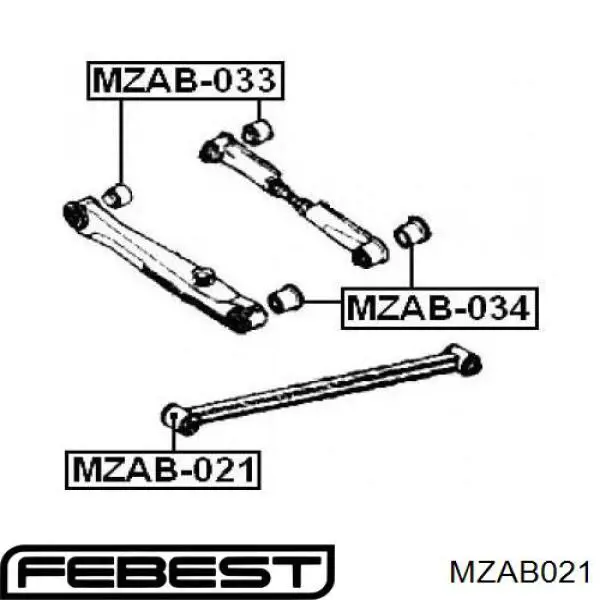 Сайлентблок заднего продольного рычага передний на Mazda 626 III 